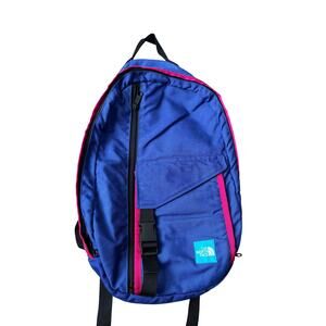 Vintage The North Face Sling Backpack Colorblock Blue Pink Hiking Daypack